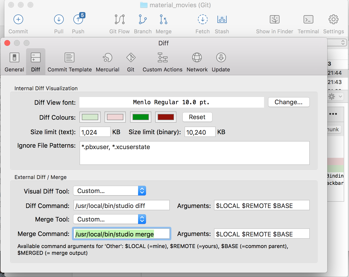 sourcetree compare two branches